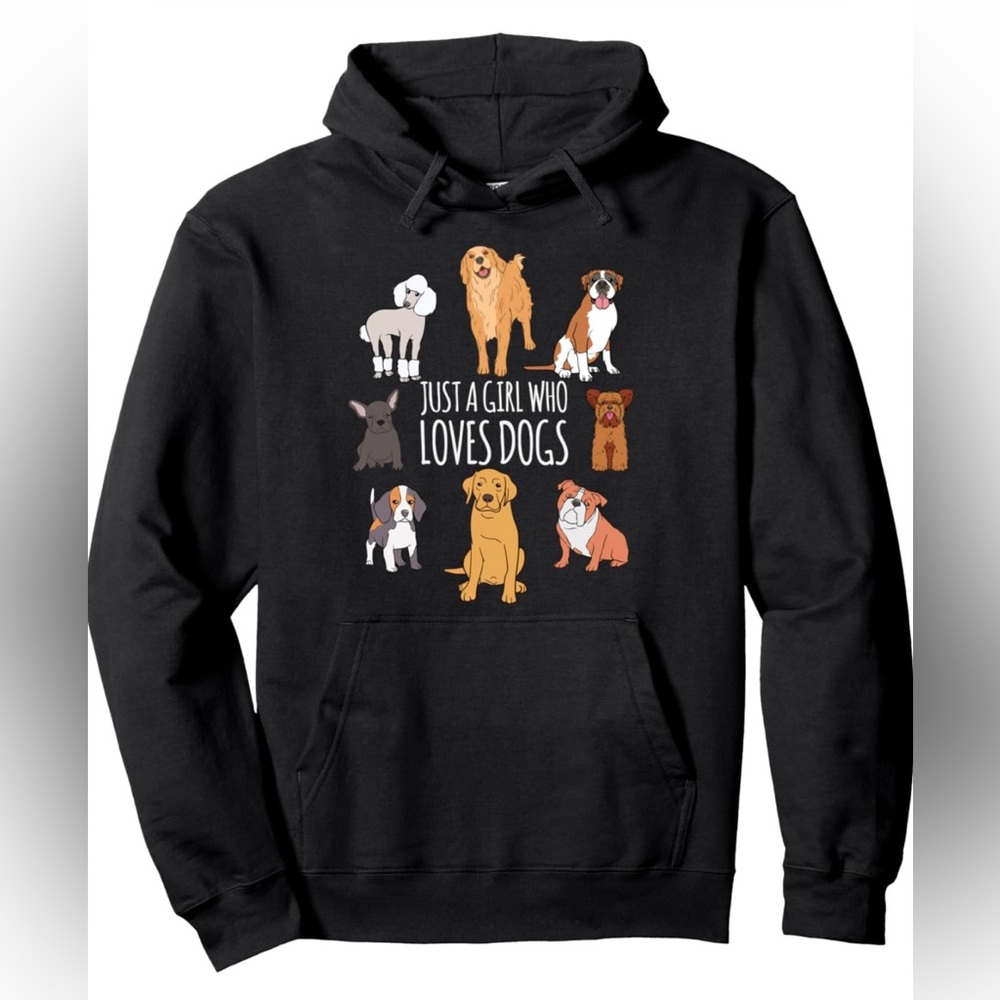 Fun Dog Puppy Lover Themed | Cute Just A Girl Who Loves Dogs Pullover Hoodie